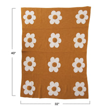 Load image into Gallery viewer, Cotton Knit Baby Blanket with Flowers &amp; Tufting
