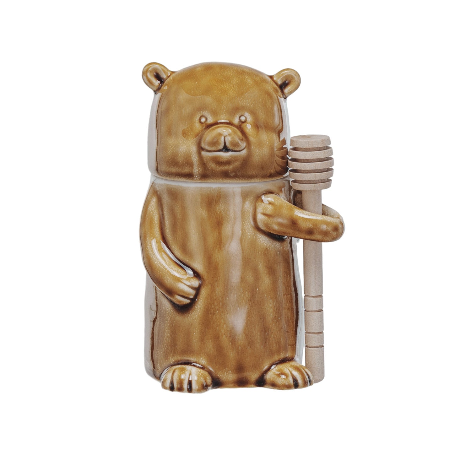 Honey Jar with Wood Honey Dipper