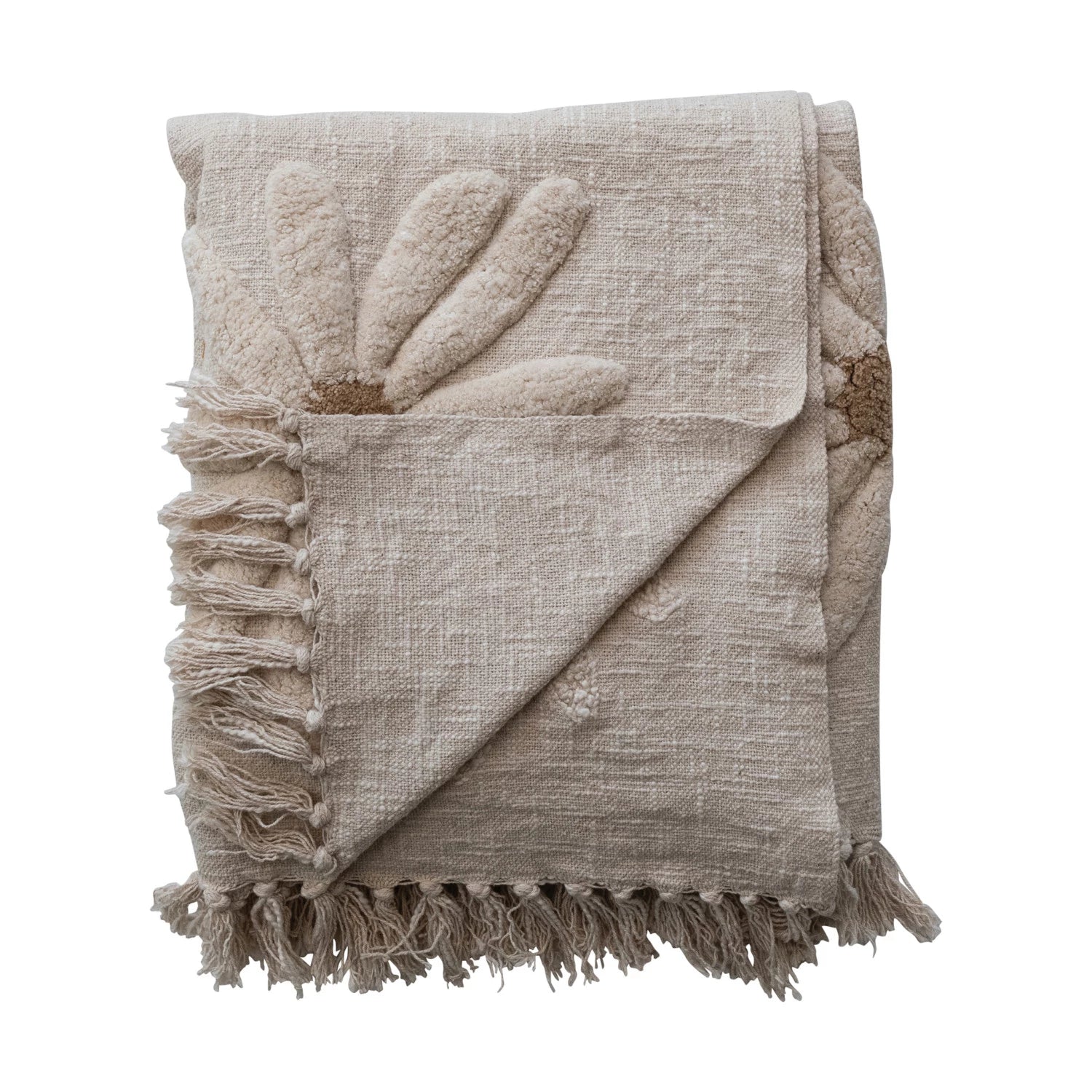 Throw with Tufted Flowers