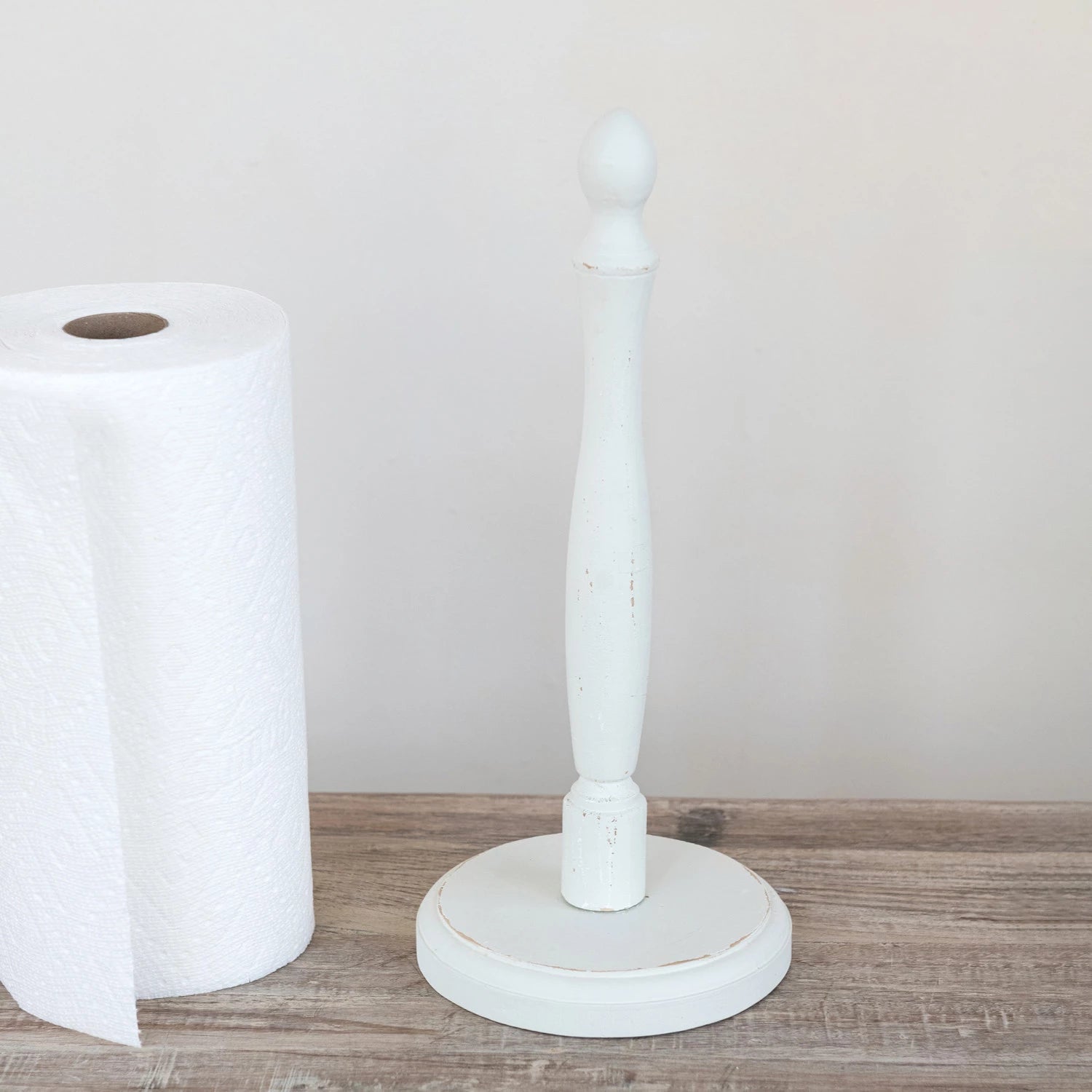 Wood Paper Towel Holder- Distressed Finish