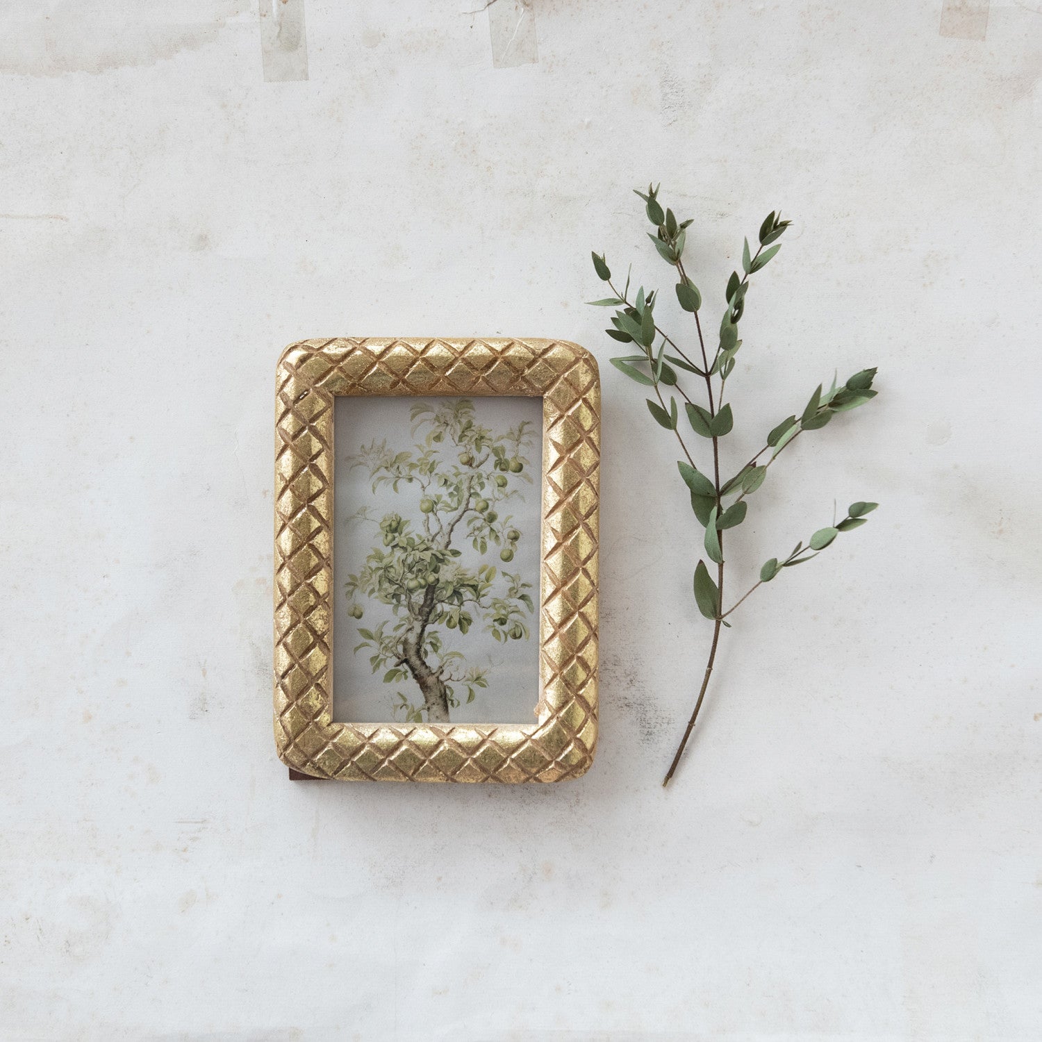 Diamond Pattern Mango Wood Photo Frame