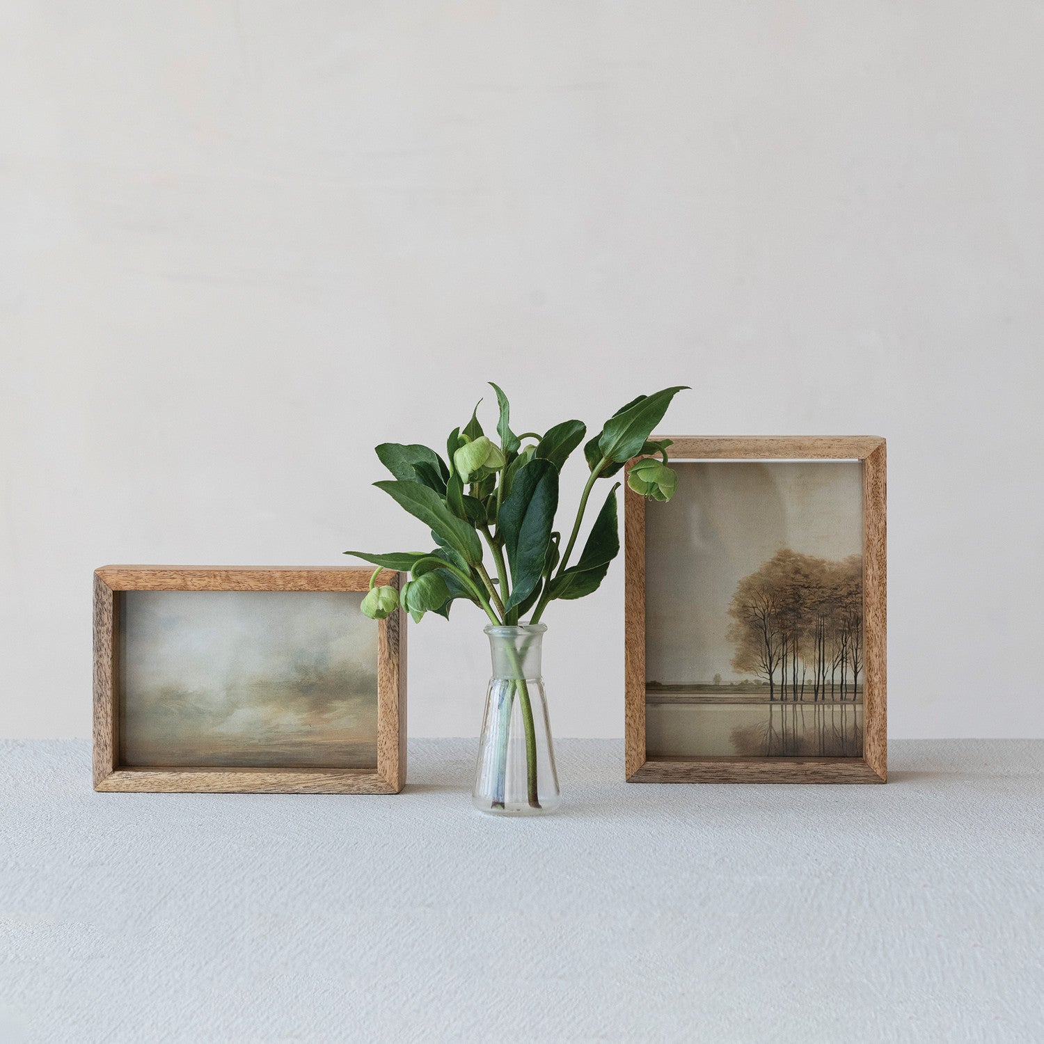 Mango Wood & Glass Floating Two-Sided Photo Frame 5x7
