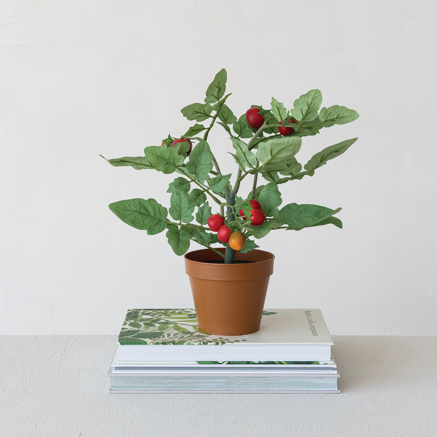 Faux Tomato Plant in Plastic Pot