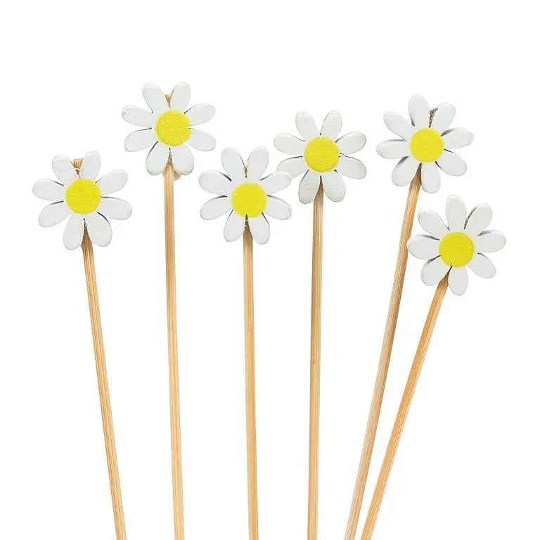 100 Piece White Daisy Picks