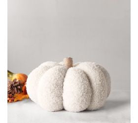 9" Beige Teddy Cloth Pumpkin