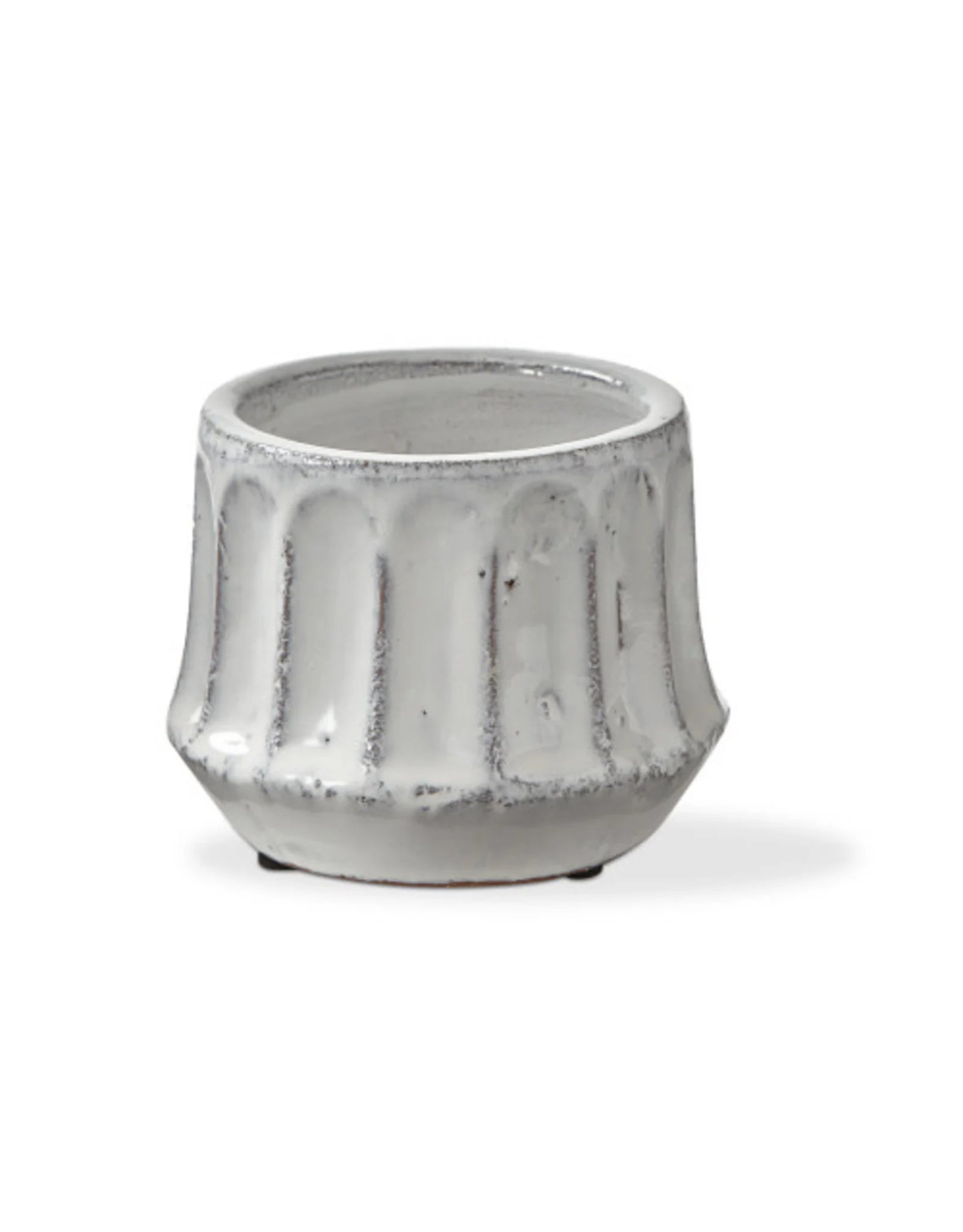 Small White Laguna Fluted Planter