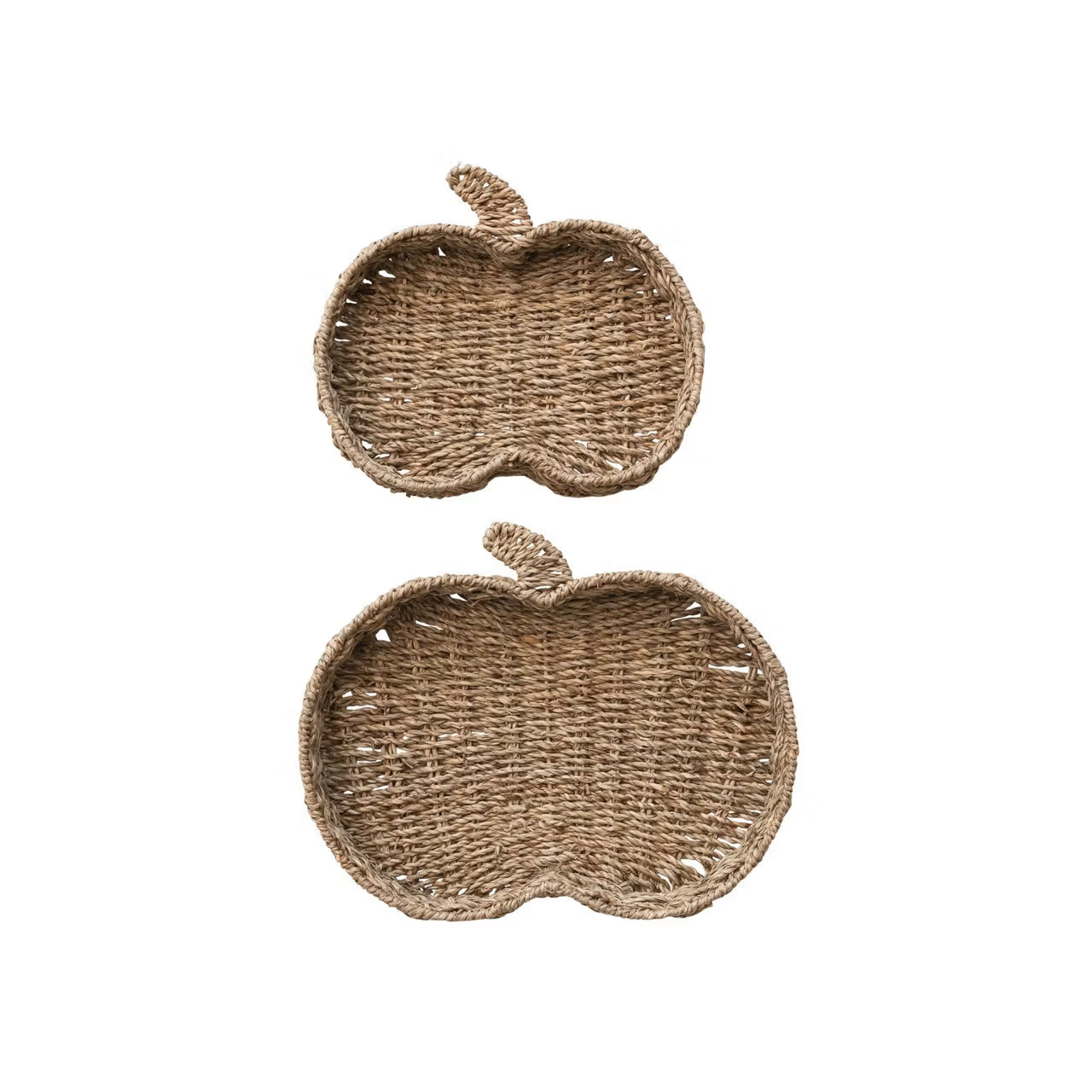 Large Hand-Woven Seagrass Pumpkin Shaped Tray