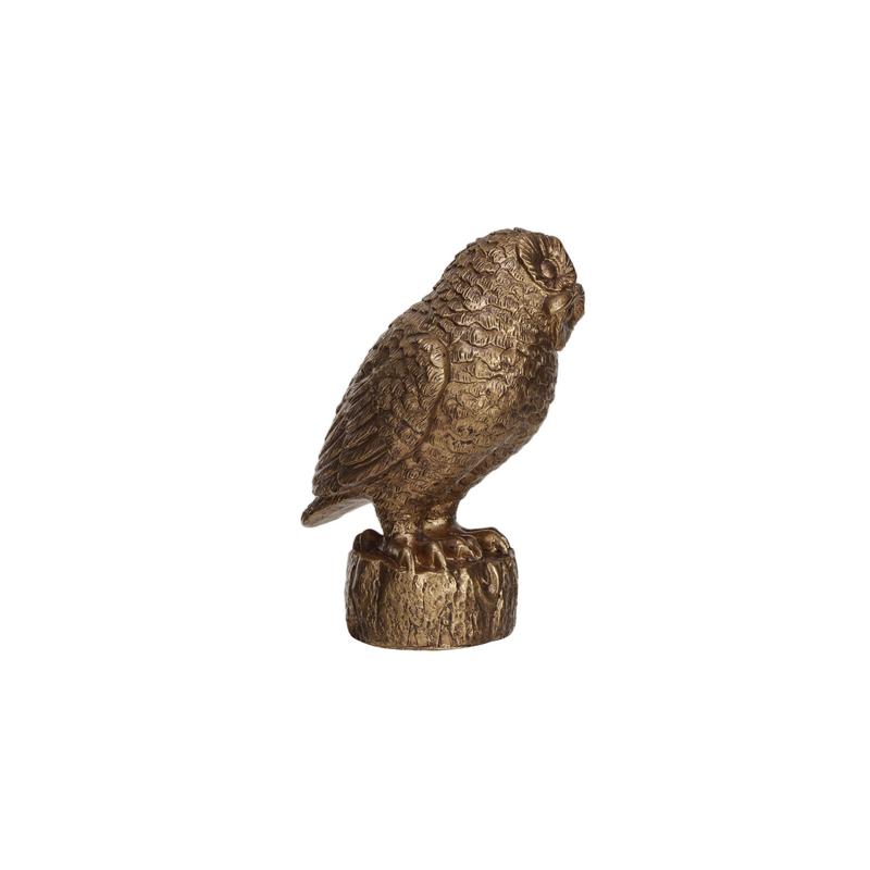 Resin Owl Antique Gold Finish