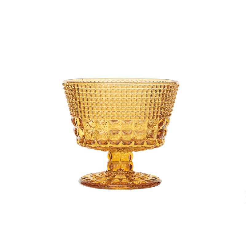 Stemmed Coupe Amber Glass