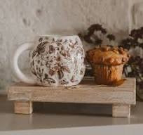 Brown Delft Pumpkin Coffee Mug