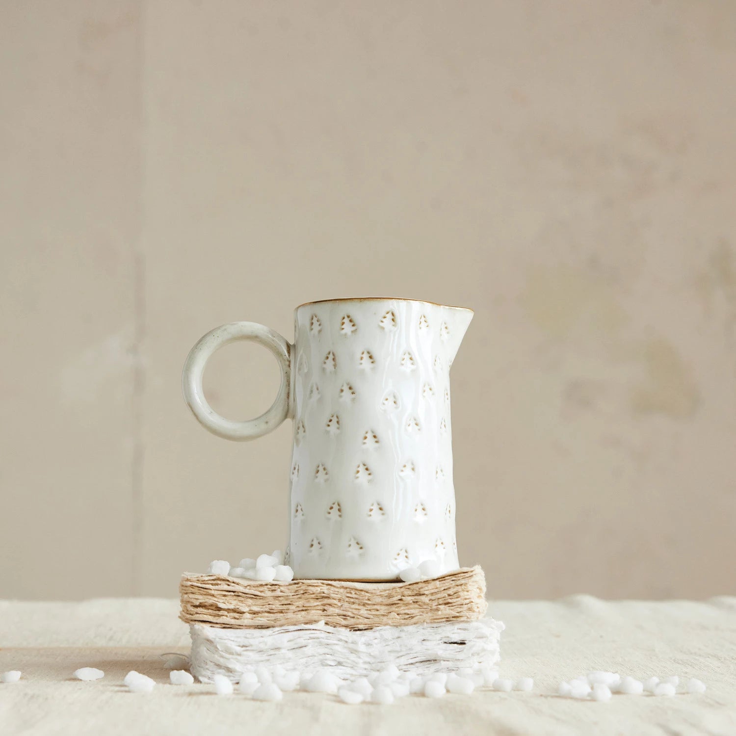 10 oz. Debossed Stoneware Pitcher